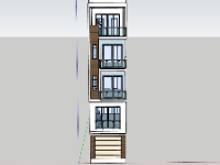Model sketchup nhà phố 5 tầng 3.6x9m
