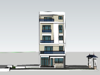 Model sketchup nhà phố 5 tầng 5.3x8m