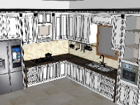 Model sketchup nội thất bếp