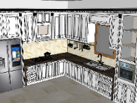 sketchup nội thất,sketchup nội thất bếp,Model nội thất bếp,nội thất bếp