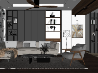 sketchup nội thất,sketchup nội thất bếp,model nội thất khách bếp,sketchuo nội thất khách bếp