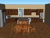 Model sketchup nội thất phòng bếp