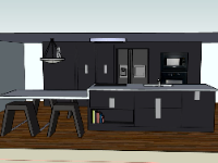 Model sketchup nội thất phòng bếp cực đẹp 2023