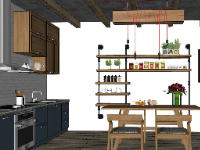 nội thất phòng bếp,sketchup nội thất bếp,file su thiết kế phòng bếp,mẫu sketchup phòng bếp