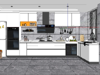 Model sketchup nội thất phòng bếp hiện đại mới nhất