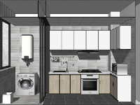 Model sketchup nội thất phòng bếp mới