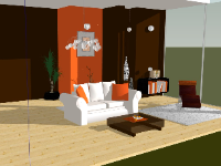 Model sketchup nội thất phòng khách 3d su
