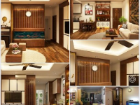 Model sketchup nội thất phòng khách nhà bếp