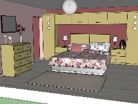 Model sketchup nội thất phòng ngủ 2023