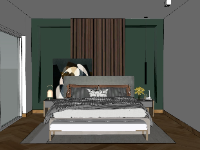 Model sketchup nội thất phòng ngủ hiện đại mới
