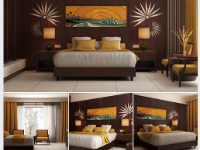 Model sketchup nội thất Phòng ngủ resort ở Hội An