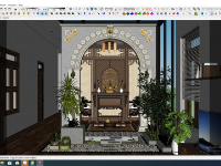 Model Sketchup Nội thất phòng phờ + nhà ăn