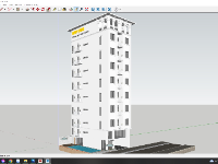 sketchup phối cảnh,kiến trúc căn hộ 9 tầng,file cad homsetay,phối cảnh homestay