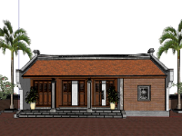 sketchup phối cảnh nhà thờ họ,nhà thờ sketchup,thiết kế nhà thờ họ