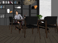 Model sketchup phòng ăn đơn giản