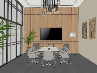 Model sketchup phòng họp ấn tượng