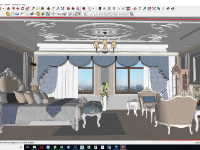 Model Sketchup Phòng khách tân cổ điển ( covert từ max)