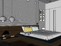 phòng ngủ sketchup,file sketchup phòng ngủ hiện đại,Model phòng ngủ,nội thất phòng ngủ