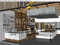 Model sketchup quán,sketchup quán,Model sketchup quán Cafe,Model sketchup quán ăn