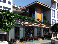 Model Sketchup quán trà sữa coffe 2 tầng 2019