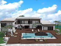 Model sketchup resort 2 tầng hiện đại