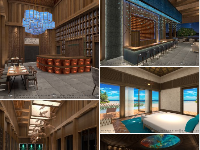 Model Sketchup Resort hạng mục: Phòng ăn , bar , bungalow ,Reception