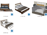 Model sketchup thiết kế 7 mẫu giường ngủ