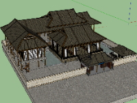 sketchup biệt thự,sketchup biệt thự 1 tầng,Model sketchup biệt thự,file su biệt thự 1 tầng