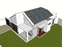 Model sketchup thiết kế biệt thự 1 tầng 8.5x14.8m