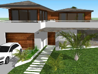 Model sketchup thiết kế Biệt thự 2 tầng