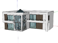 biệt thự 2 tầng,thiết kế biệt thự 2 tầng,biệt thự sketchup