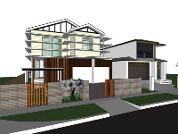 Biệt thự 3 tầng hiện đại,Model su biệt thự 3 tầng,biệt thự 3 tầng file sketchup,File sketchup biệt thự 3 tầng,biệt thự 3 tầng