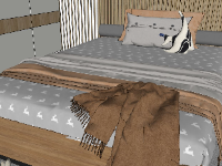 Model sketchup thiết kế đẹp nhất phòng ngủ cho bé