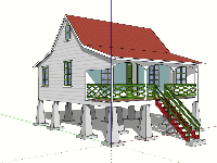 Model sketchup thiết kế mẫu nhà cấp 4