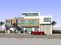 Model sketchup thiết kế nhà phố 2 tầng kết hợp kinh doanh