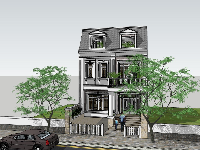 Model sketchup thiết kế nhà phố 3 tầng 8x12m