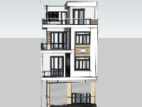 Model sketchup thiết kế nhà phố 4 tầng 6.7x7.1m