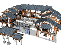 Model sketchup thiết kế nhà Trung Hoa