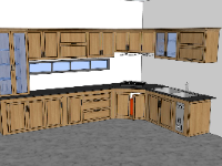 Model sketchup thiết kế nội thất phòng bếp
