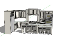 Model sketchup thiết kế nội thất phòng bếp mới