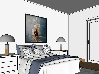 Model sketchup thiết kế nội thất phòng ngủ