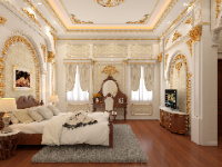 Model sketchup thiết kế nội thất phòng ngủ phong cách cổ điển (sketchup 2019)