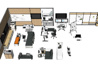 Model sketchup thiết kế nội thất văn phòng làm việc
