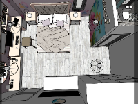 Model sketchup thiết kế phòng ngủ đẹp mới