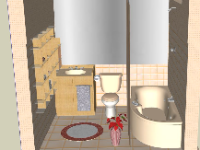 Model sketchup thiết kế phòng tắm đẹp