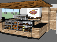 Model sketchup thiết kế quán bán bánh mì