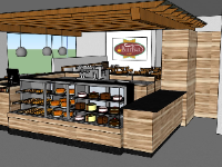 Model sketchup quán,quán bán bánh mì,file su quán bánh,mẫu sketchup quán bán bánh