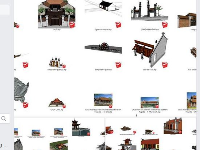 Model Sketchup tổng hợp nhiều mẫu Nhà cổ chùa cổ Việt Nam