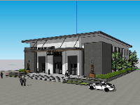 Model sketchup Trung tâm hội nghị 32x42.5m