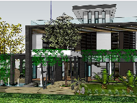 Model sketchup villa 2 tầng